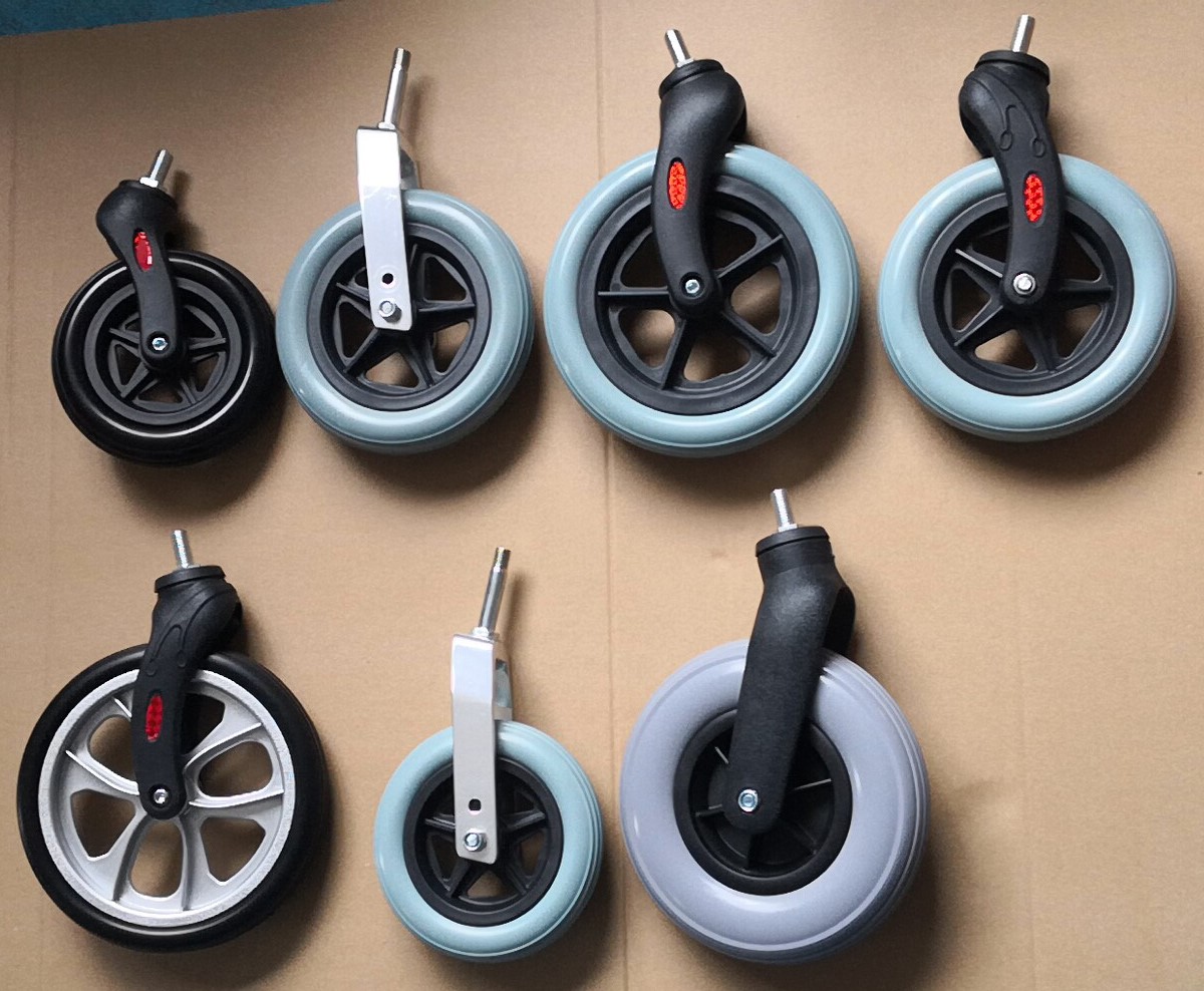 Wheelchair casters with fork assembly and 24 inch rear wheels